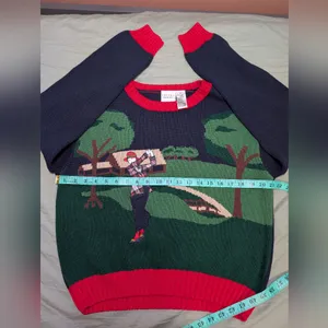 Vintage Liz Claiborne LizGolf Cotton Knit Embroidered Sweater Women's Small Blue thumbnail 5