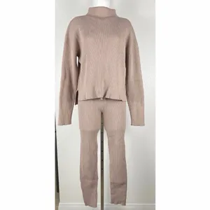 Anthropologie Ribbed Cowl Neck Sweater Set in Dusty Rose thumbnail 3