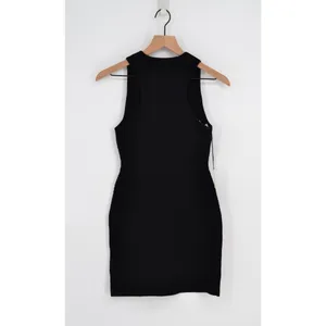 NEW Aritzia Babaton Sculpt Knit Racer Mini Dress Black Ribbed Bodycon Womens S thumbnail 4