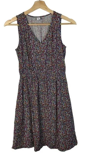 Old Navy Petite Navy Blue Colorful‎ Ditsy Floral Mini Dress XSP thumbnail 1