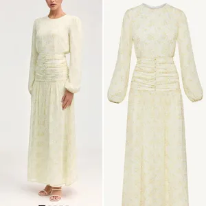 VEILED Randa Ruched Maxi Dress Honey Floral Sz XS NWT thumbnail 5