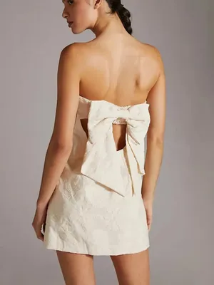 ANTHROPOLOGIE Textured Bow Floral Mini Dress thumbnail 2