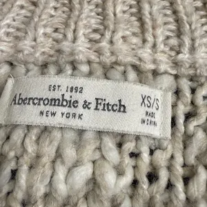 Abercrombie‎ & Fitch Chunky Knit Asymmetrical Zip Moto Cardigan Sweater XS/S Y2K thumbnail 2