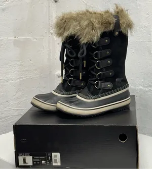 Sorel Joan of Arctic boots Waterproof black fur trim thumbnail 1