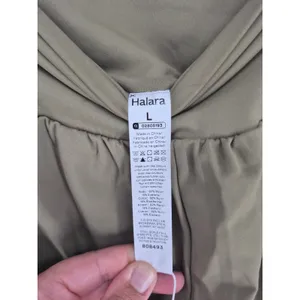 Halara Womens Athletic Shorts Olive Green Crossover Waistband Large thumbnail 7