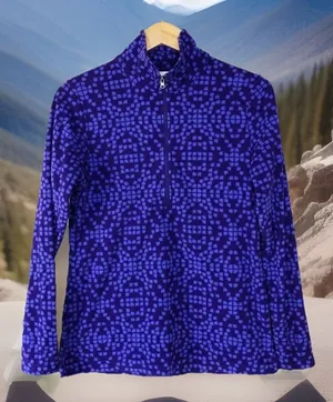 Columbia Purple‎ Patterned Half-Zip  fleece top - size M thumbnail 1