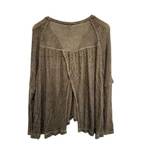 We The Free Knit Oversized Sweater Size Extra Small V‎ Neck Tan Black Slouchy thumbnail 2