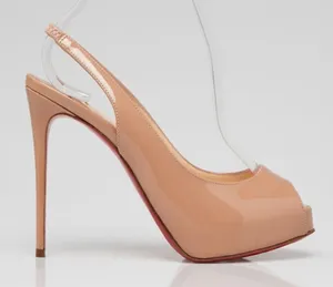 Christian Louboutin Private Number 120 Patent Leather Slingback Platform Heels thumbnail 1