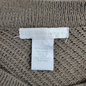 Design History Sweater Dress Womens L Brown Rib Angle Knit Pull On Midi Casual thumbnail 7