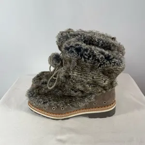 Sam Edelman Blanche Fur Boot‎ in Grey Brown Size 8.5 thumbnail 6