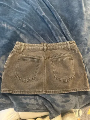 Edikted Dark Grey Denim Mini Skirt size s thumbnail 2