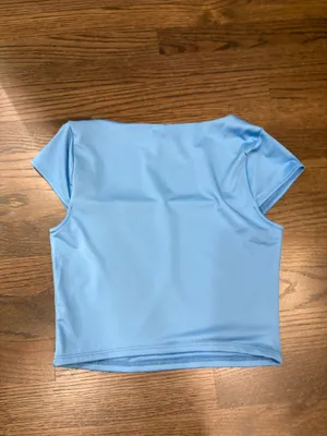 Live in the Moment Top Square Neck Crop Blue thumbnail 5