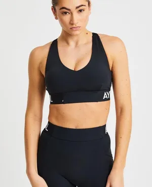 NWT AYBL black training sports bra thumbnail 1
