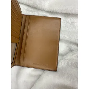 Michael Kors Passport Holder Unisex One Size Brown Logo Canvas Leather Travel thumbnail 4