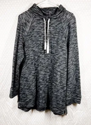 J. Crew Black Space Dye Funnel Neck Pullover‎ Sweater thumbnail 1