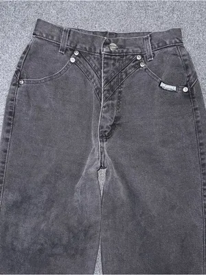 VTG 80s 90s RoughRider Circle T Black High Rise Bareback Wedgie Cowgirl Jeans thumbnail 3