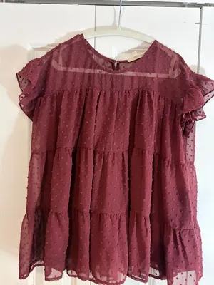Entro Swiss Dot Tiered Ruffle Blouse thumbnail 1