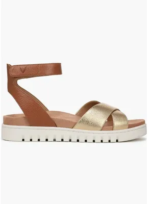 NEW $145 Vionic Uptown Merced Platform Sandal 6 M, GOLD Leather thumbnail 4