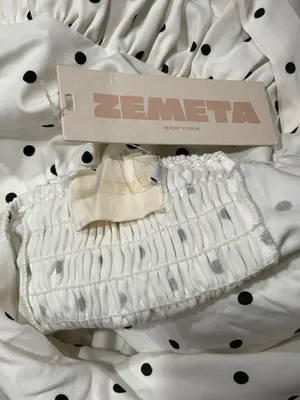 Zemeta Moonlight Polka Bloom Dress in White XSmall New Womens Mini Strapless thumbnail 9