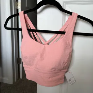 NEW WITH TAGS Lululemon Light Pink Free to Be Serene Long Line Sports Bra thumbnail 3