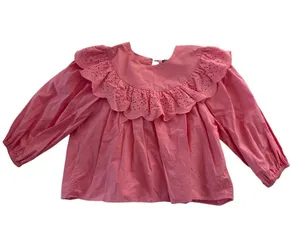 Zara pink ruffled poplin blouse thumbnail 1