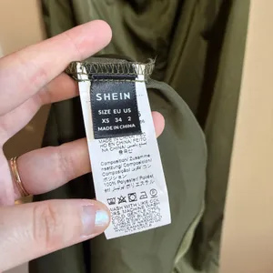 SHEIN Satin Halter Open Back Maxi Dress XS Olive Green Women Elegant V-Neck thumbnail 6