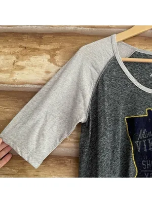 Minnesota Vikings “Show Your Horns” raglan sleeve ringer tee size large thumbnail 5