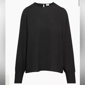 Aritzia Wilfred Clarissa Puff Sleeve Long Sleeve Blouse Black size 2XS XXS $98 thumbnail 4