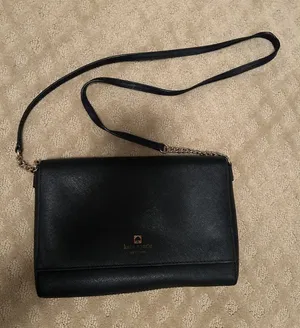 kate spade Black Leather Crossbody with Gold-Tone Accents thumbnail 1
