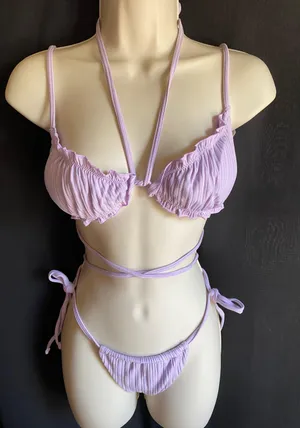 Pastel Pink Two Piece Bikini Size XS thumbnail 1