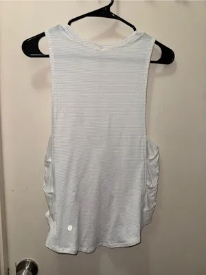 lululemon athletica White Ribbed Ruffle Side Tank thumbnail 6