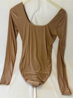 Aerie Smoother Extra Large Beige Long Sleeve Bodysuit New W/out Tag thumbnail 1