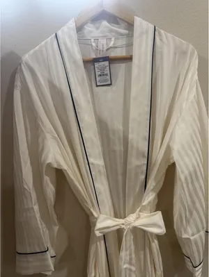 Women's Luxury Collection Striped Long Satin Robe Auden thumbnail 6