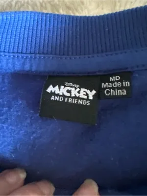 Disney Mickey Mouse & Friends Sweatshirt Medium Blue Graphic Crewneck 60/40 thumbnail 2