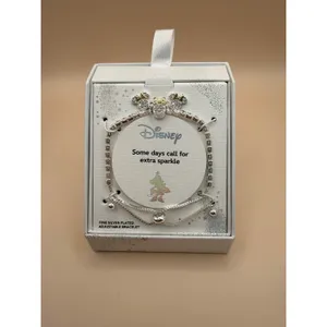 Disney Minnie Mouse Fine‎ Silver Plated Cubic Zirconia Adjustable Bolo Bracelet thumbnail 4