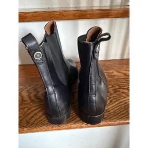 Frye Melissa Chelsea Black Leather Ankle Boots 6B 3475453 Stacked Heel thumbnail 4