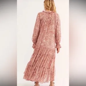 NWT Feeling Groovy Maxi Dress in red & cream thumbnail 3