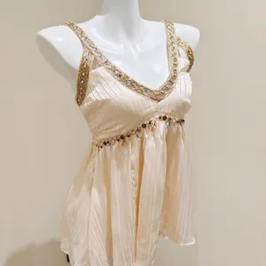 Others Follow Champagne V-neck Camisole Top thumbnail 3