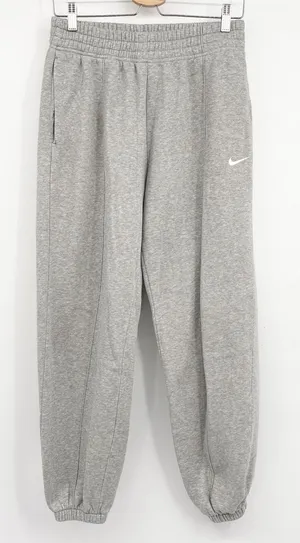 Nike Womens Heather Grey Fleece Relaxed Streetwear Jogger Sweatpants Size S thumbnail 1