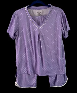 Flora Pajama Set Sleepwear Polka Dot V Neck Loungewear‎ Comfy Medium thumbnail 1