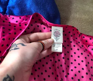 Polka Dot Silky Pajamas Pink thumbnail 8