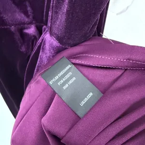 Lulus‎ Velvet Tulip Hem Maxi Dress Purple Romantic Evening Cocktail Size Large thumbnail 10