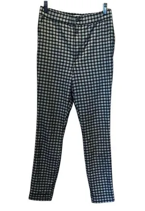 Hollister Women’s Black and White Plaid Stretchy Pants Medium Ultra High Rise thumbnail 1