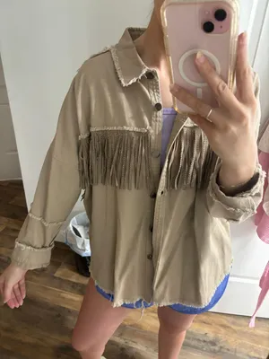 TAN Fringe Jacket Size M thumbnail 1
