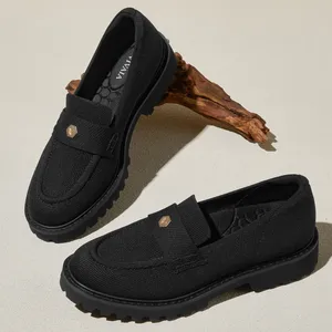 Vivaia Francesca Platform Chunky Heel Penny Minimalist Preppy Black Loafer 5.5-6 thumbnail 1