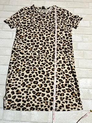 Alya Leopard Print Butter Soft Cozy Relaxing T-shirt Dress thumbnail 4