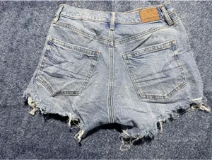 American Eagle Light Wash Distressed Denim Shorts thumbnail 5