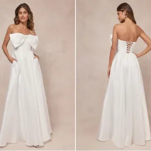 LULUS Bridal Wedding Rehearsal Dinner Reception Bustier Corset Maxi Gown NWT thumbnail 2