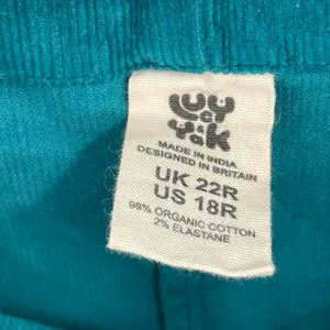 Lucy Yak Green Teal Corduroy Overalls Jewel Tone Jumpsuit Dungarees US Size 18R thumbnail 5