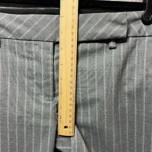 Y2K 90s Dress‎ Pants Medium Gray Pinstripe Wide Straight Leg Low Rise Be Cool thumbnail 3